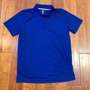 Starter Dri-Star Navy Blue Short Sleeve Collared Polo Shirt size M